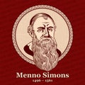 Menno Simons 1496 Ã¢â¬â 1561 was an outstanding leader of the Anabaptist movement in the Netherlands in the 16th century.